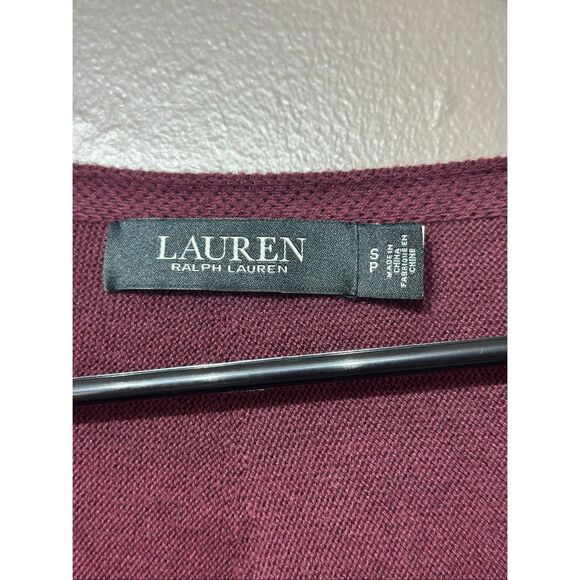 NWOT LAUREN RALPH LAUREN Black Label Sweater Wrap Top S  Cotton-Blend Surplice - Picture 6 of 12